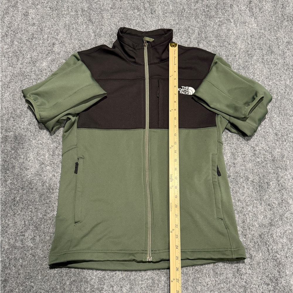 THE NORTH FACE Full Zip Fleece Jacket (Green/Black Colorblock, Size S) - Picture 3 of 5